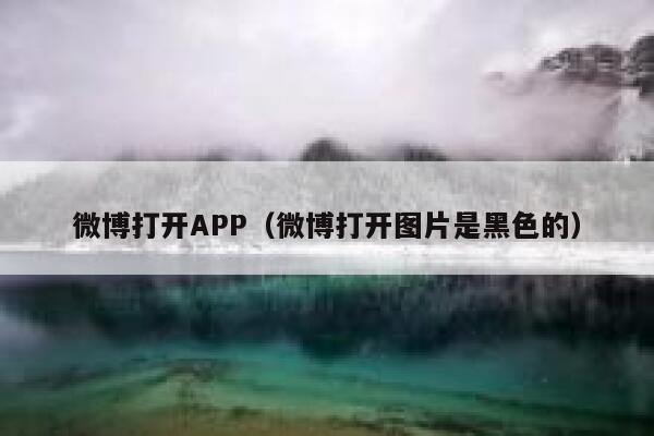 微博打开APP（微博打开图片是黑色的） 第1张