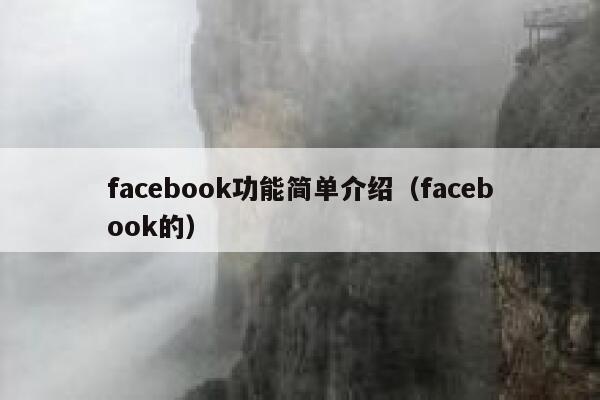 facebook功能简单介绍（facebook的） 第1张