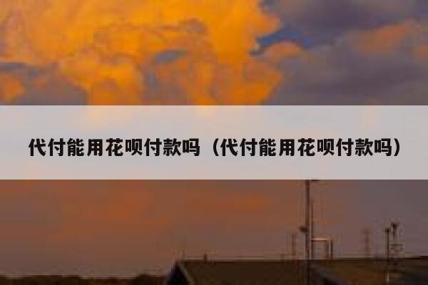 代付能用花呗付款吗（代付能用花呗付款吗） 第1张