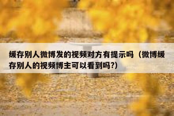 缓存别人微博发的视频对方有提示吗（微博缓存别人的视频博主可以看到吗?） 第1张