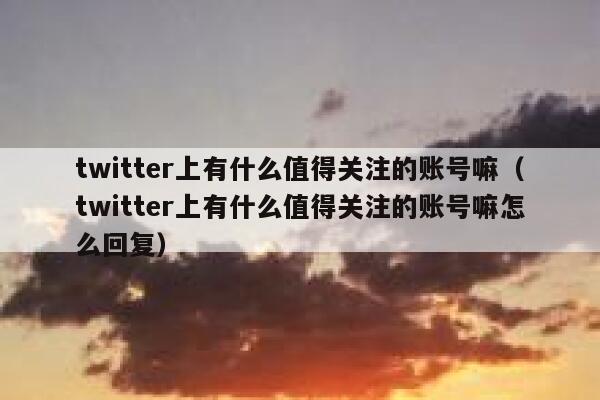 twitter上有什么值得关注的账号嘛（twitter上有什么值得关注的账号嘛怎么回复） 第1张