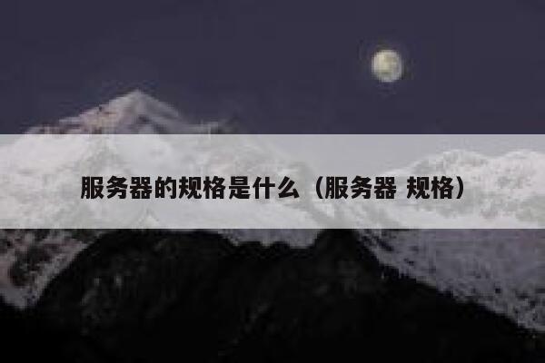 服务器的规格是什么（服务器 规格） 第1张