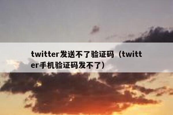 twitter发送不了验证码（twitter手机验证码发不了） 第1张
