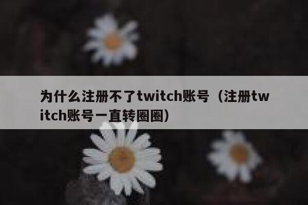 为什么注册不了twitch账号（注册twitch账号一直转圈圈） 第1张
