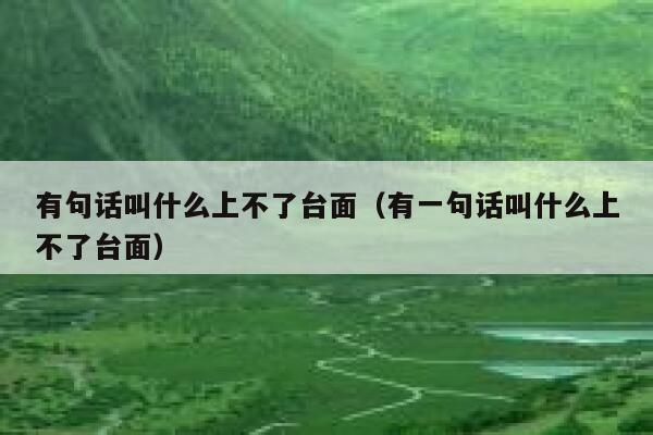 有句话叫什么上不了台面（有一句话叫什么上不了台面） 第1张