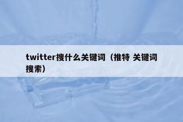 twitter搜什么关键词（推特 关键词搜索） 第1张