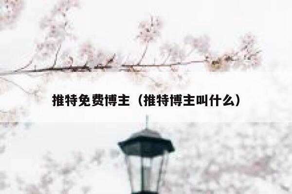 推特免费博主（推特博主叫什么） 第1张