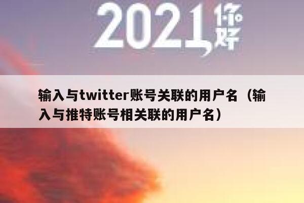 输入与twitter账号关联的用户名（输入与推特账号相关联的用户名） 第1张
