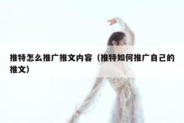 推特怎么推广推文内容（推特如何推广自己的推文） 第1张