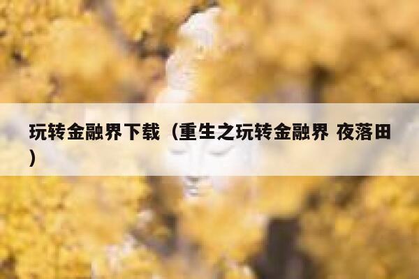 玩转金融界下载（重生之玩转金融界 夜落田） 第1张