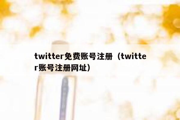 twitter免费账号注册（twitter账号注册网址） 第1张