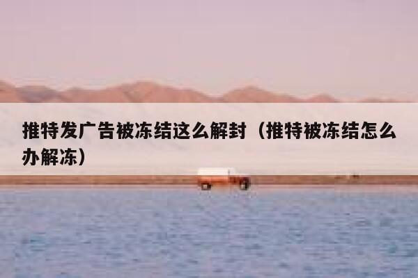 推特发广告被冻结这么解封（推特被冻结怎么办解冻） 第1张