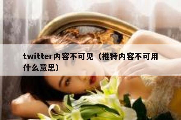 twitter内容不可见（推特内容不可用什么意思） 第1张
