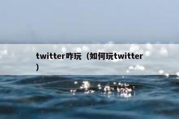 twitter咋玩（如何玩twitter） 第1张