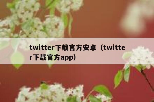 twitter下载官方安卓（twitter下载官方app） 第1张