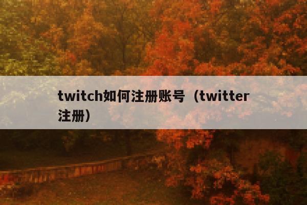twitch如何注册账号（twitter注册） 第1张