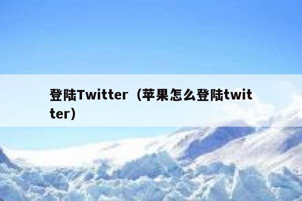 登陆Twitter（苹果怎么登陆twitter） 第1张