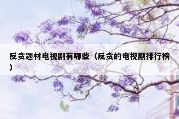 反贪题材电视剧有哪些（反贪的电视剧排行榜） 第1张