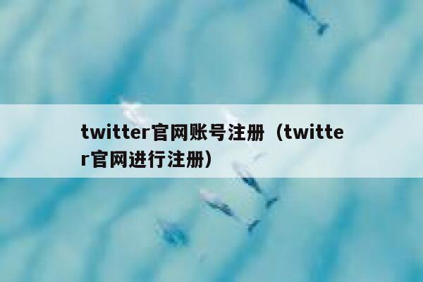 twitter官网账号注册（twitter官网进行注册） 第1张