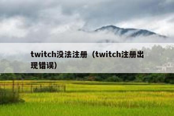 twitch没法注册（twitch注册出现错误） 第1张