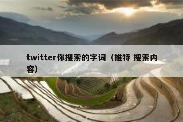 twitter你搜索的字词（推特 搜索内容） 第1张