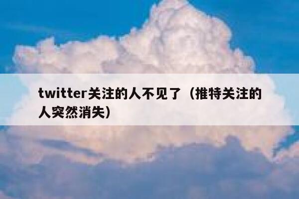twitter关注的人不见了（推特关注的人突然消失） 第1张