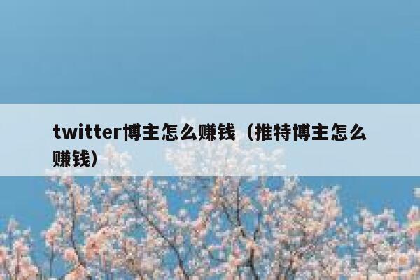 twitter博主怎么赚钱（推特博主怎么赚钱） 第1张