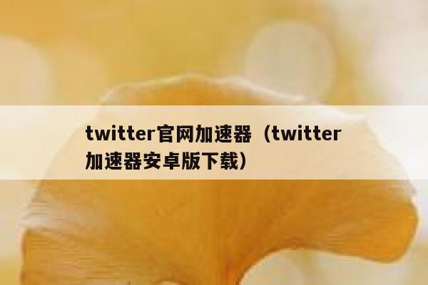 twitter官网加速器（twitter加速器安卓版下载） 第1张