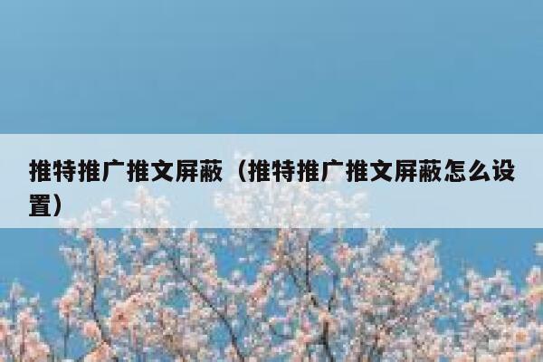 推特推广推文屏蔽（推特推广推文屏蔽怎么设置） 第1张