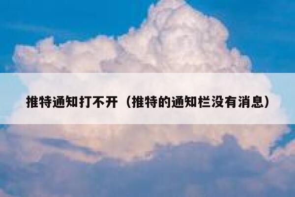 推特通知打不开（推特的通知栏没有消息） 第1张