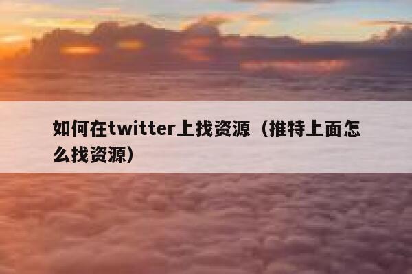 如何在twitter上找资源（推特上面怎么找资源） 第1张