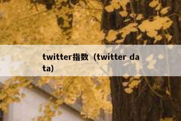 twitter指数(twitter data) 第1张 twitter指数(twitter data) 第1张