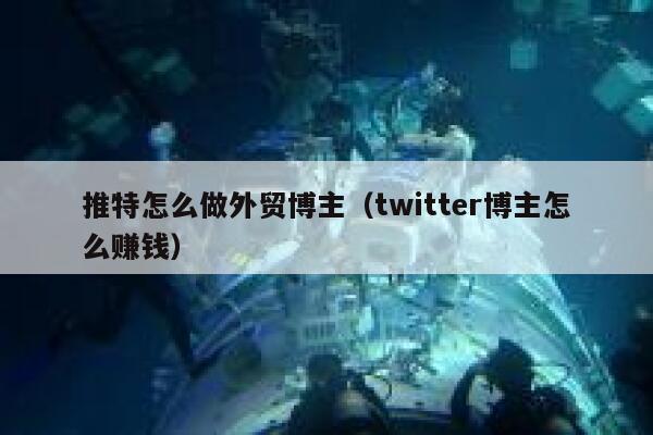 推特怎么做外贸博主（twitter博主怎么赚钱） 第1张