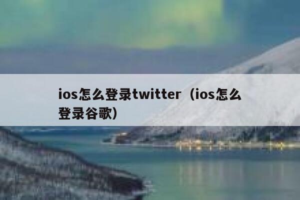ios怎么登录twitter（ios怎么登录谷歌） 第1张
