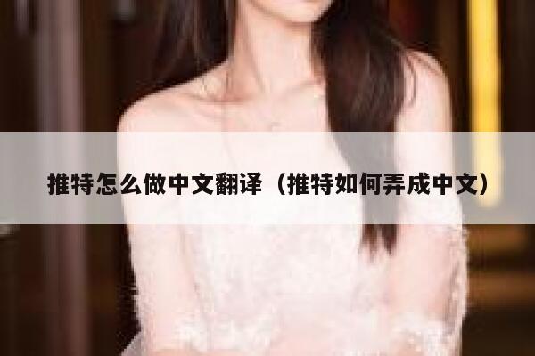 推特怎么做中文翻译（推特如何弄成中文） 第1张