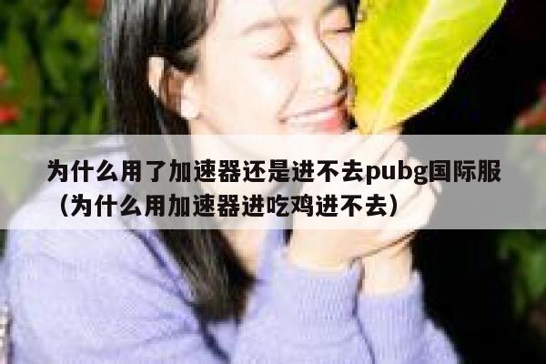 为什么用了加速器还是进不去pubg国际服（为什么用加速器进吃鸡进不去） 第1张