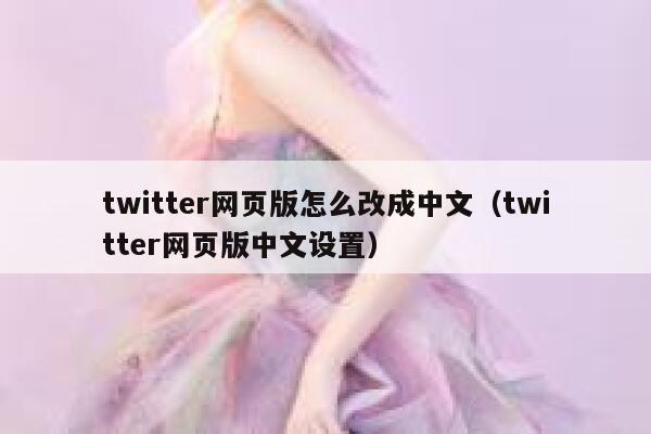 twitter网页版怎么改成中文（twitter网页版中文设置） 第1张