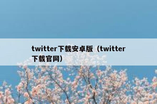 twitter下载安卓版（twitter下载官网） 第1张