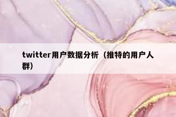 twitter用户数据分析(推特的用户人群) 第1张 twitter用户数据分析(推特的用户人群) 第1张