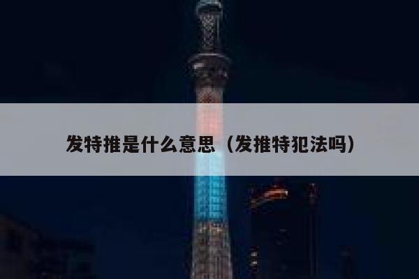 发特推是什么意思（发推特犯法吗） 第1张