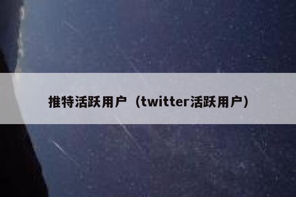 推特活跃用户（twitter活跃用户） 第1张