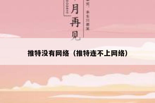 推特没有网络（推特连不上网络） 第1张