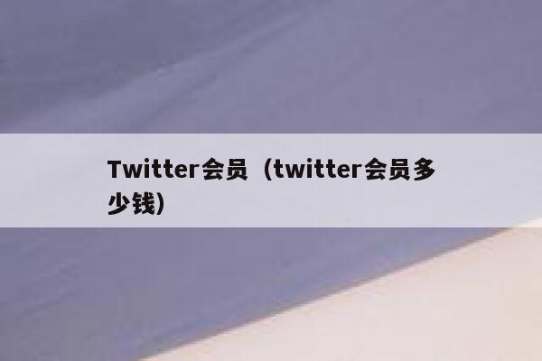 Twitter会员（twitter会员多少钱） 第1张