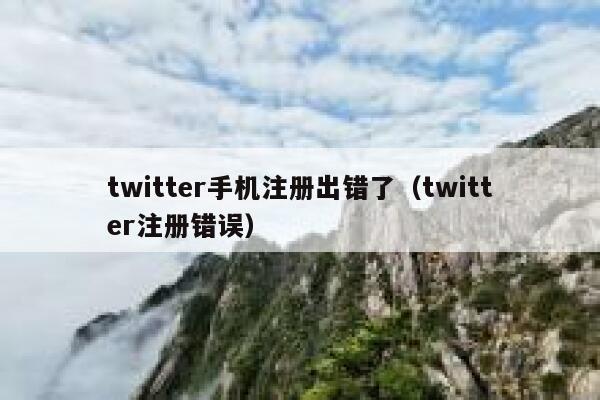 twitter手机注册出错了（twitter注册错误） 第1张