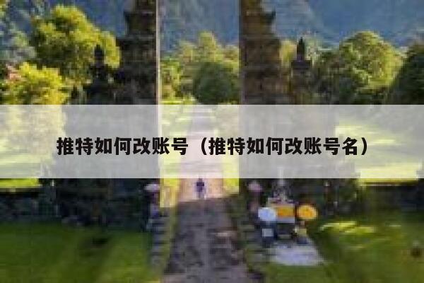 推特如何改账号（推特如何改账号名） 第1张