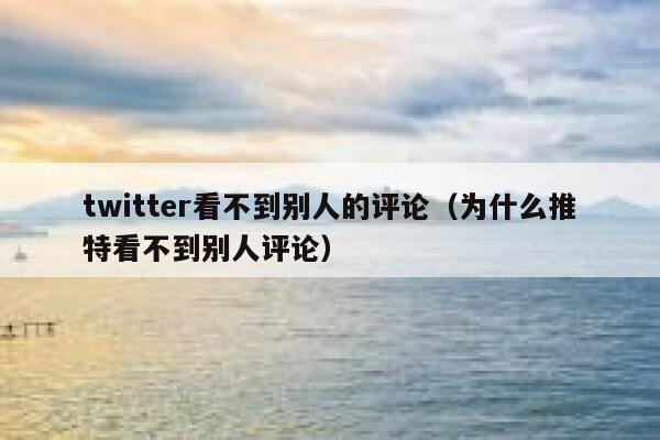 twitter看不到别人的评论（为什么推特看不到别人评论） 第1张
