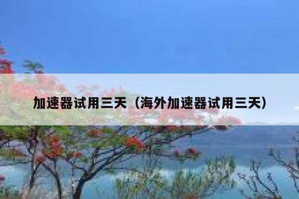 加速器试用三天（海外加速器试用三天） 第1张