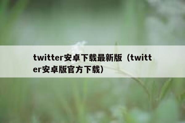 twitter安卓下载最新版（twitter安卓版官方下载） 第1张