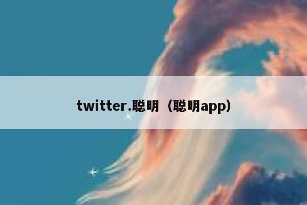 twitter.聪明（聪明app） 第1张