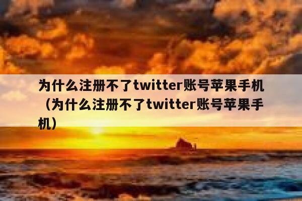 为什么注册不了twitter账号苹果手机（为什么注册不了twitter账号苹果手机） 第1张